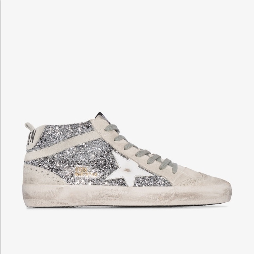 Golden Goose Mid Star Glitter Sneakers